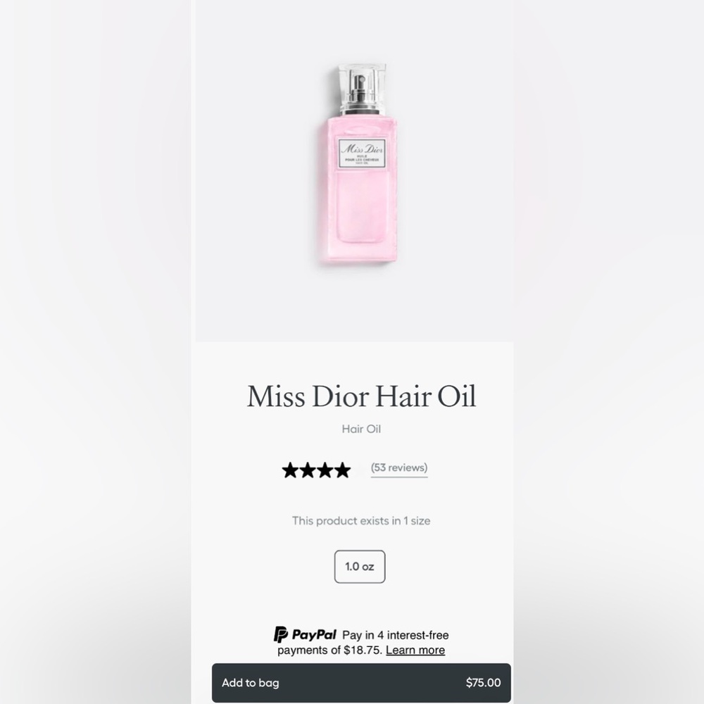 Miss Dior Pink Hair Oil